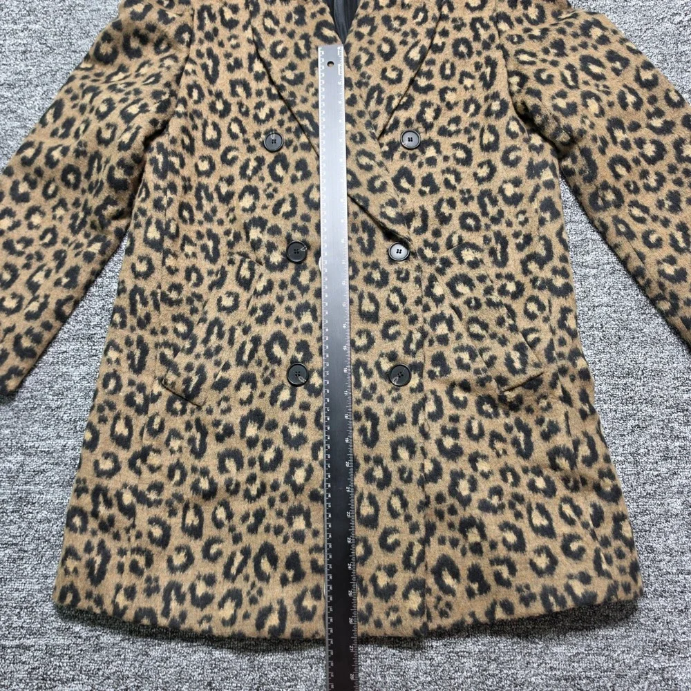 Coat Zara Size‎ XS Womens Brown Excellent Leopard Print Double Breasted 8287/110